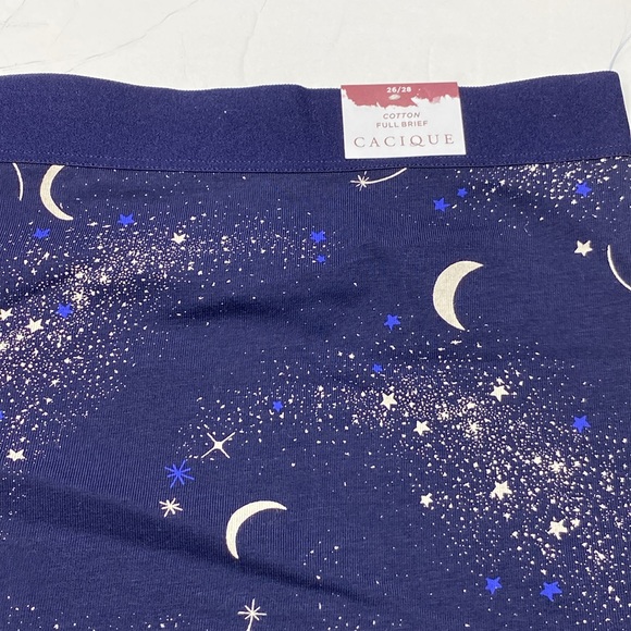 26/28 moon stars cotton full brief panty wide waistband NWT Lane Bryant plus 4x - Picture 4 of 6